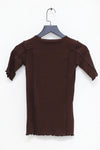 BASERANGE Ruffled Ribbed Cotton T-shirt BAS-TTO3-RB-SP24-TACTILE TTO3-RB-000